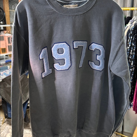 NWOT Anthropologie Year 1973 Oversized Vintage Style Crewneck Sweatshirt - Picture 2 of 3